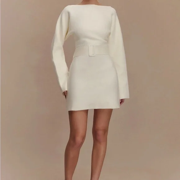 Meshki Cream Long Sleeve Dress - Picture 5 of 5